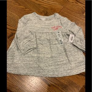 Girls light gray baby doll Tee Shirt size XS 5 Old Navy 3/4 sleeves